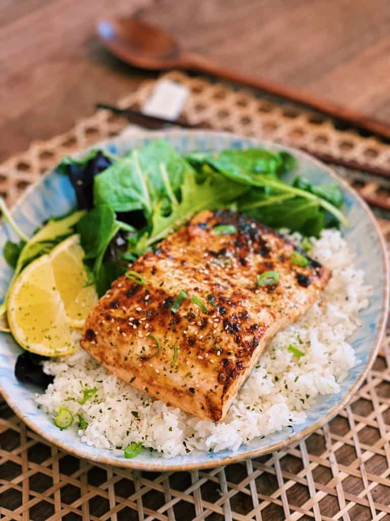 Air Fryer Aburi-Inspired Lemon Mayo Salmon